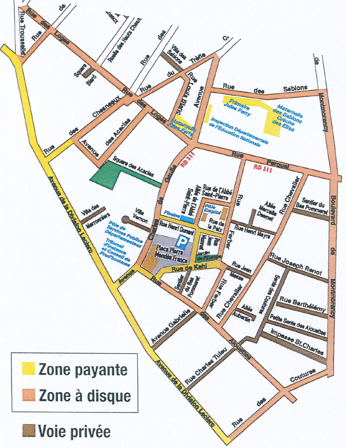 Plan stationnement payant Montmorency
