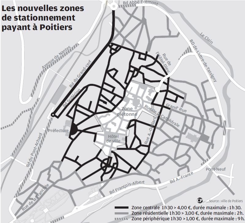 Plan stationnement payant Poitiers
