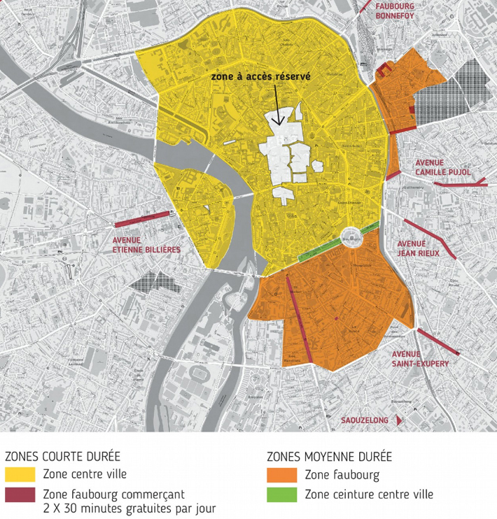 Plan stationnement payant  Toulouse